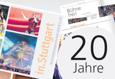 Grafik für die Sonderbeilage der Stuttgarter Zeitung zu 20 Jahren in.Stuttgart Veranstaltungsgesellschaft